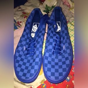 Blue checkered Vans 8.5M/10W